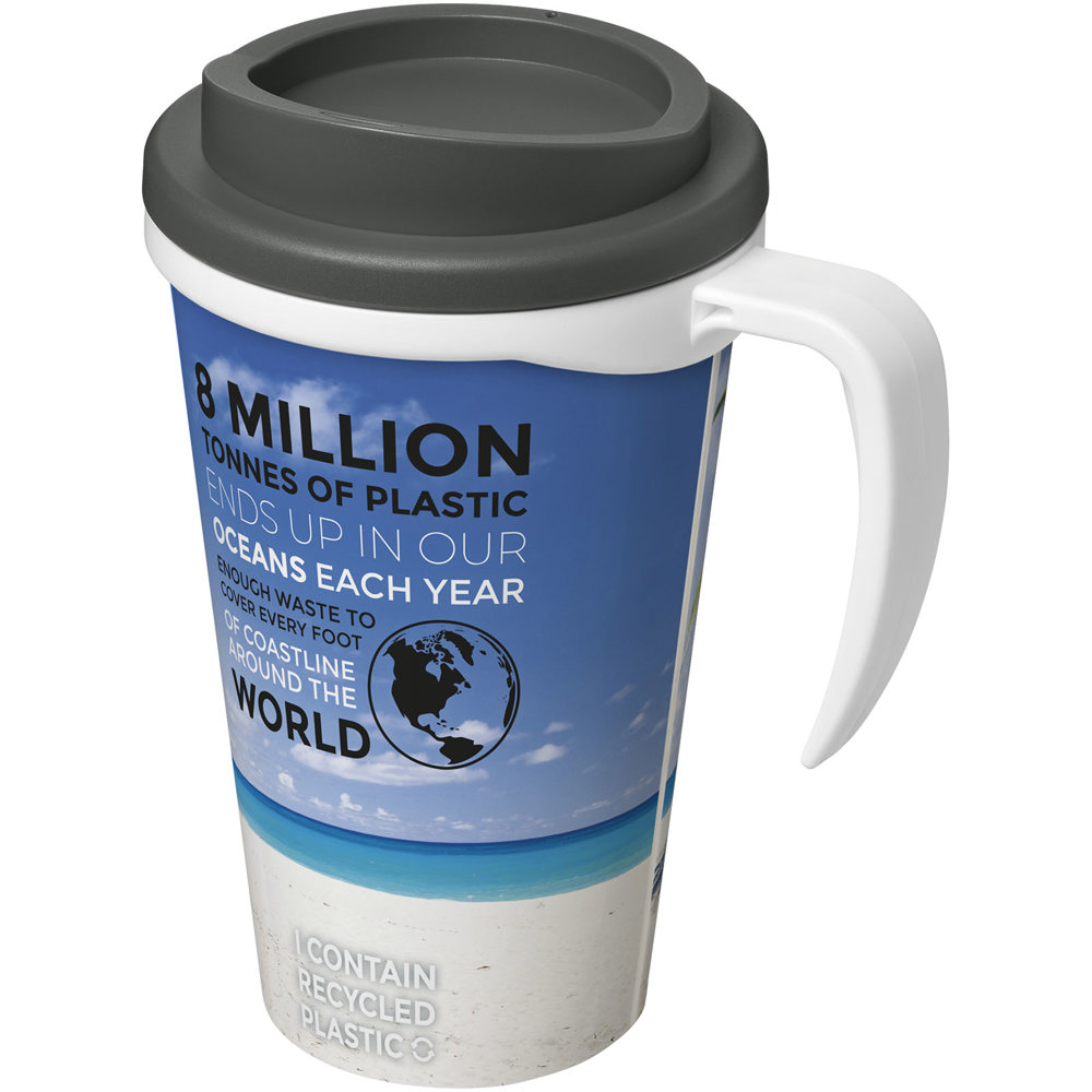 Brite Americano® grande 350 ml geïsoleerde beker - voor bedrijven en relatiegeschenken - Wit, Grijs