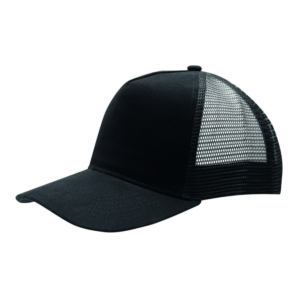 FASTBALL - Cap met 5 panelen - met logo of onbedrukt bestellen - Zwart