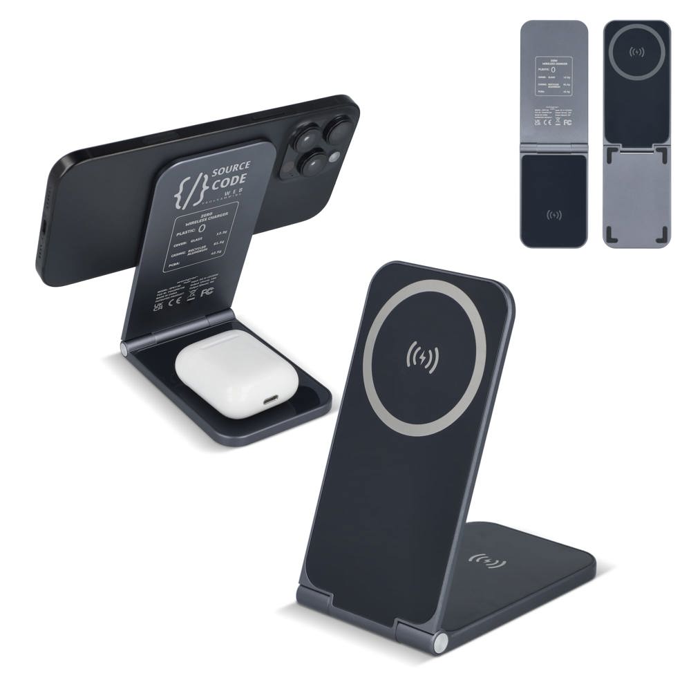 2255 -Xoopar Zero 2 in 1 draadloze oplader compatibel met MagSafe - kopen of bedrukken