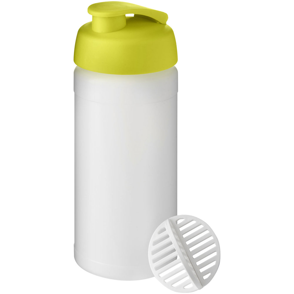 Baseline® Plus 500 ml sportfles met shaker bal - met logo of onbedrukt bestellen - Lime, Mat helder