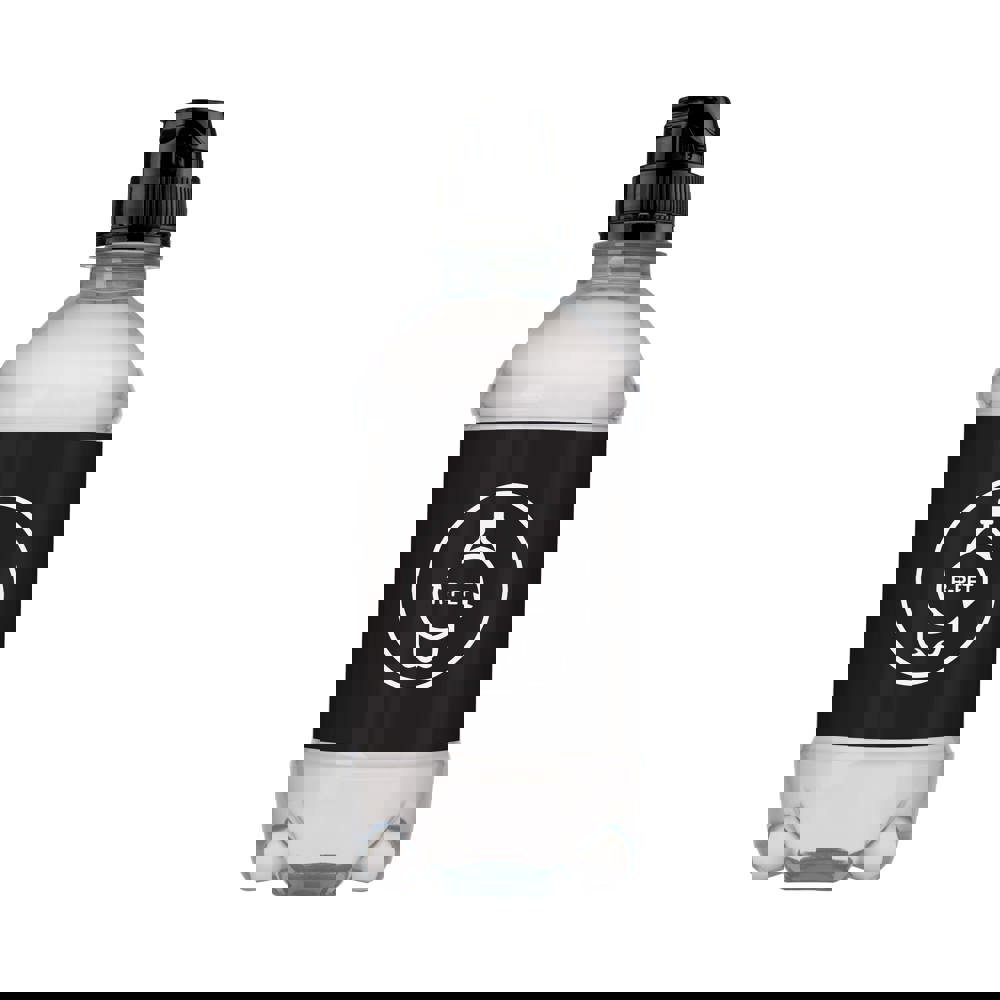 Bronwater 330 ml met sportdop - met logo of onbedrukt bestellen - Transparant/Zwart