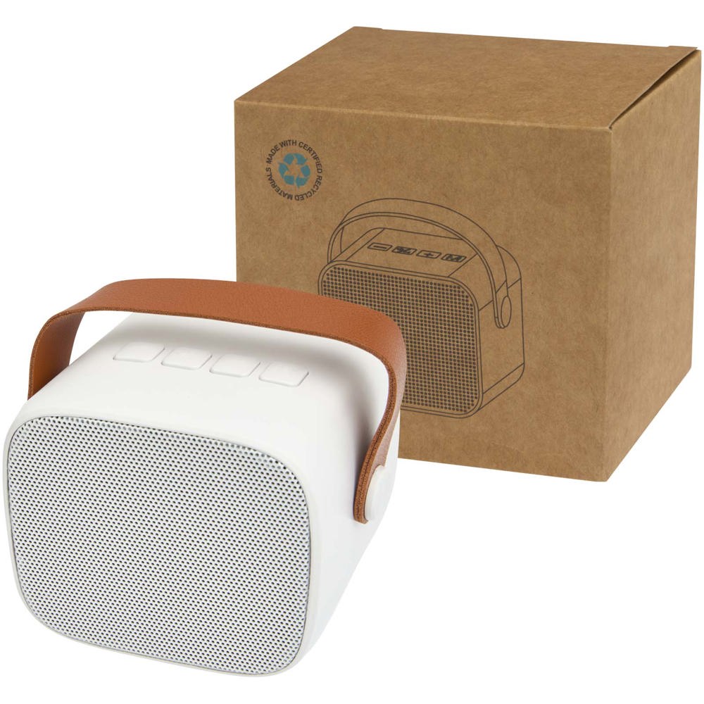 Diya 3W draadloze speaker van gerecycled plastic - met logo of onbedrukt bestellen - wit