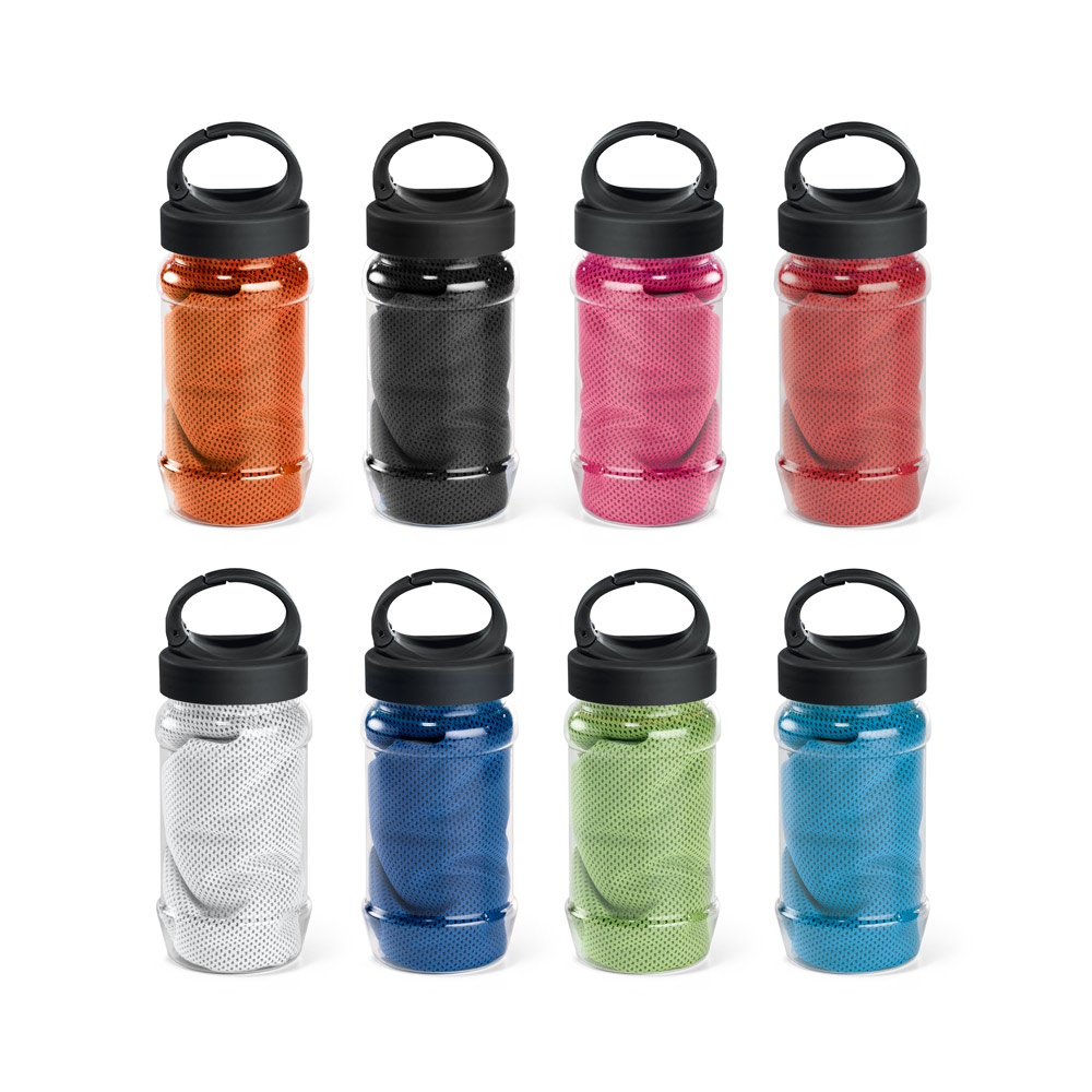 ARTX PLUS. Set met een PP en PET fles en een polyamide en polyester sporthanddoek - met logo of onbedrukt