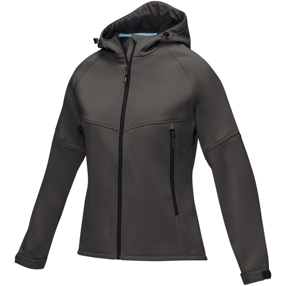 Coltan dames GRS-gerecycled softshell jack - voor bedrijven en relatiegeschenken - Stormgrijs