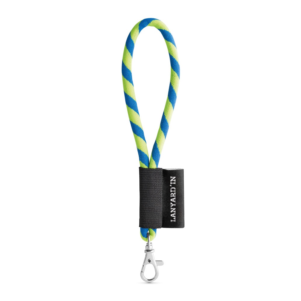 75090. Lanyard Tube Short Set. Standaard modellen - voor bedrijven en relatiegeschenken - Hexachrome geel, Royal blauw