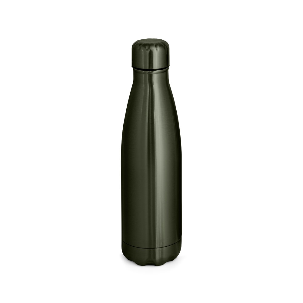 SHOW METALLIC. Roestvrijstalen fles met matte metallic afwerking 510 ml - met logo of onbedrukt bestellen - gun metal