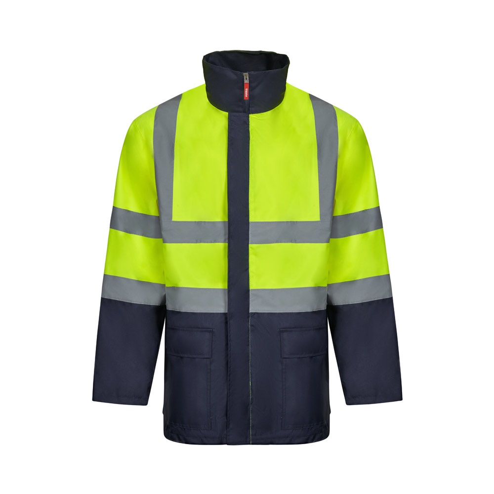 VL JUNO. Tweekleurige 4-in-1 parka (180g/m²) van polyester (100%) met PU-coating - Marineblauw, Geel