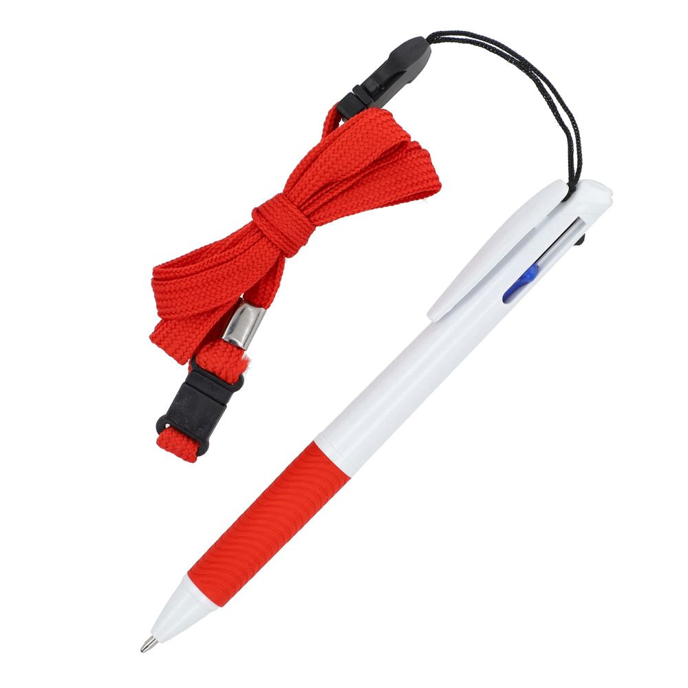 3-kleuren met met grip en keycord - voor bedrijven en relatiegeschenken - Wit / Rood