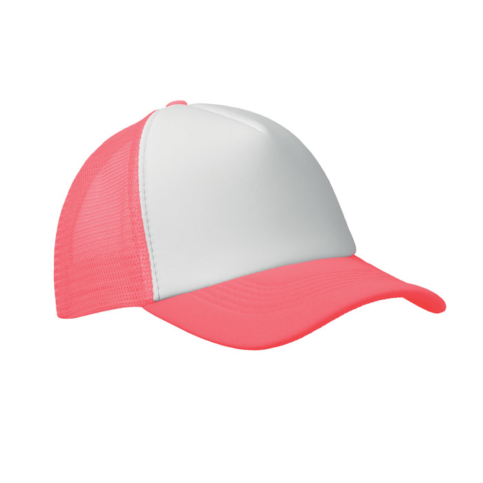 BUBBLE - 5 PANELEN TRUCKER PET - voor bedrijven en relatiegeschenken - Neon Fuchsia