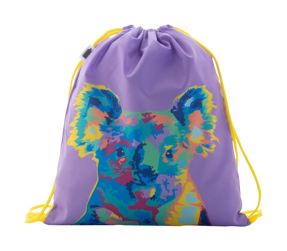 CreaDraw Kids RPET - custom made gemaakte tas met trekkoordsluiting voor kinderen - bedrukt of onbedrukt - geel/wit