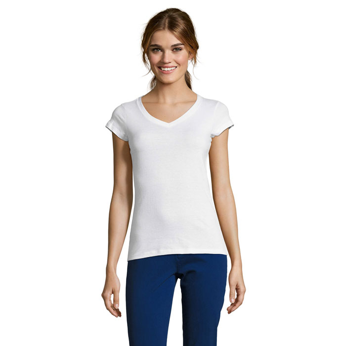 MOON - MOON dames t-shirt 150g - voor bedrijven en relatiegeschenken - Wit