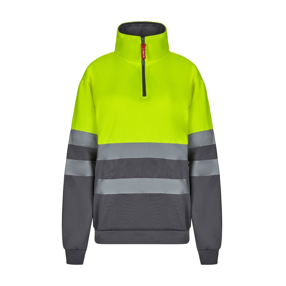 VL THOR LARGE. Tweekleurig sweatshirt (300g/m²) van polyester fleece (100%) - voor bedrijven en - Grijs, Geel