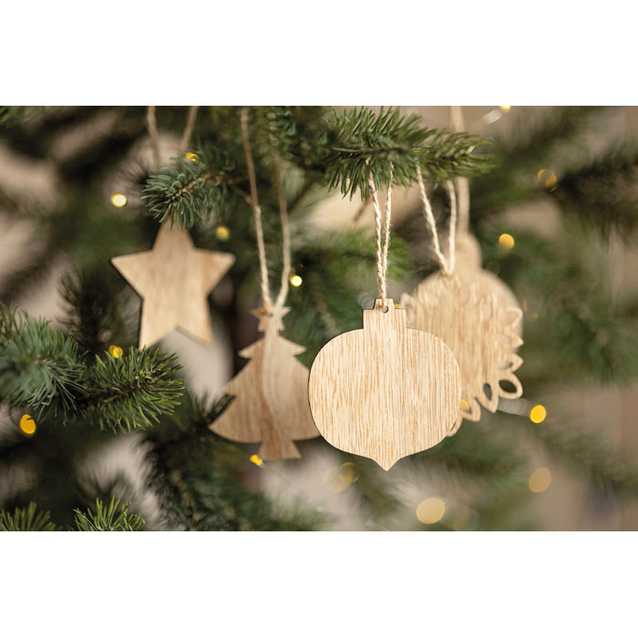 CHRISET - Houten kerstversiering set - kopen of bedrukken