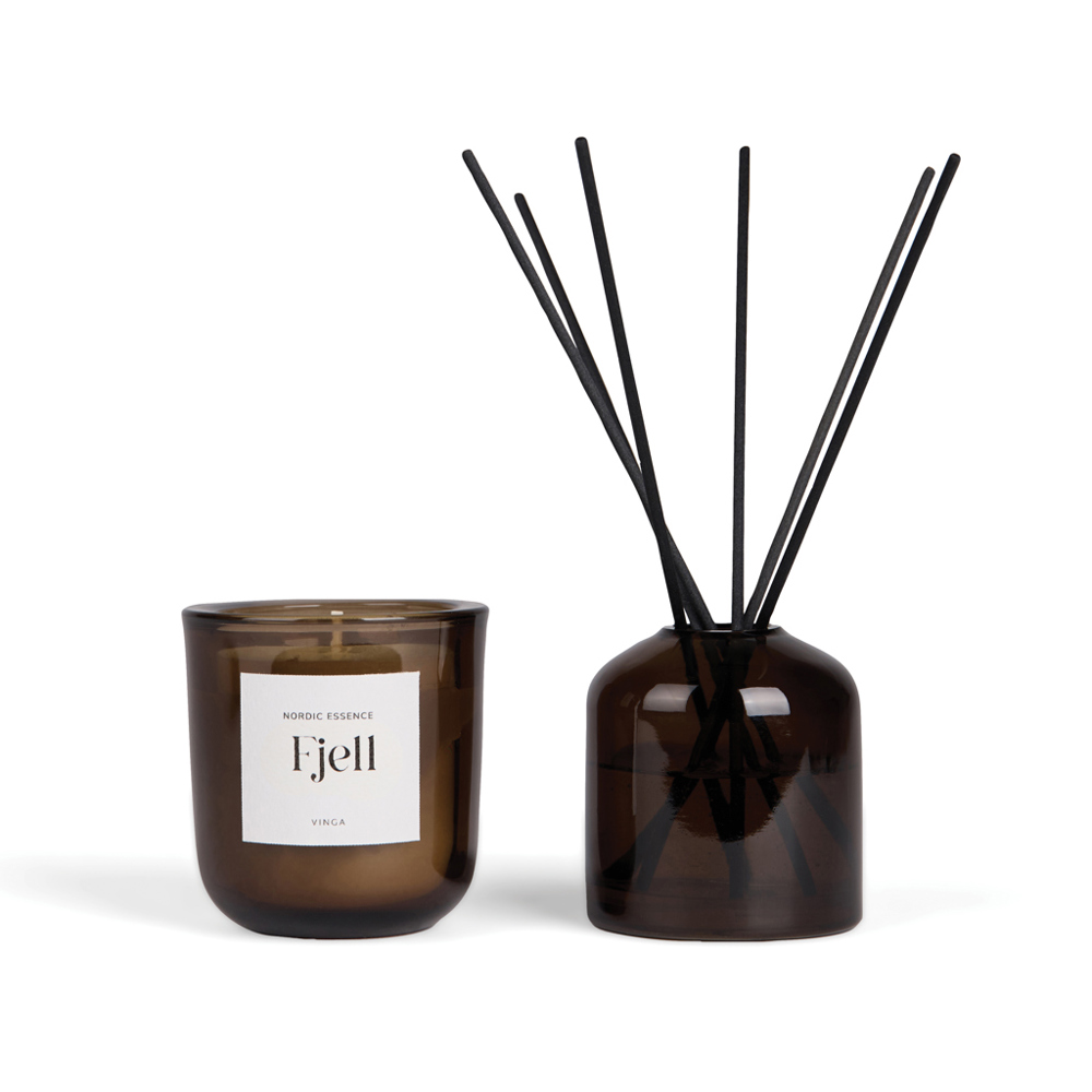 VINGA Nordic Essence ambiance set - bedrukt of onbedrukt verkrijgbaar - gebroken wit, donkerbruin (± PMS 7527 off white/ ± PMS Dark brown)