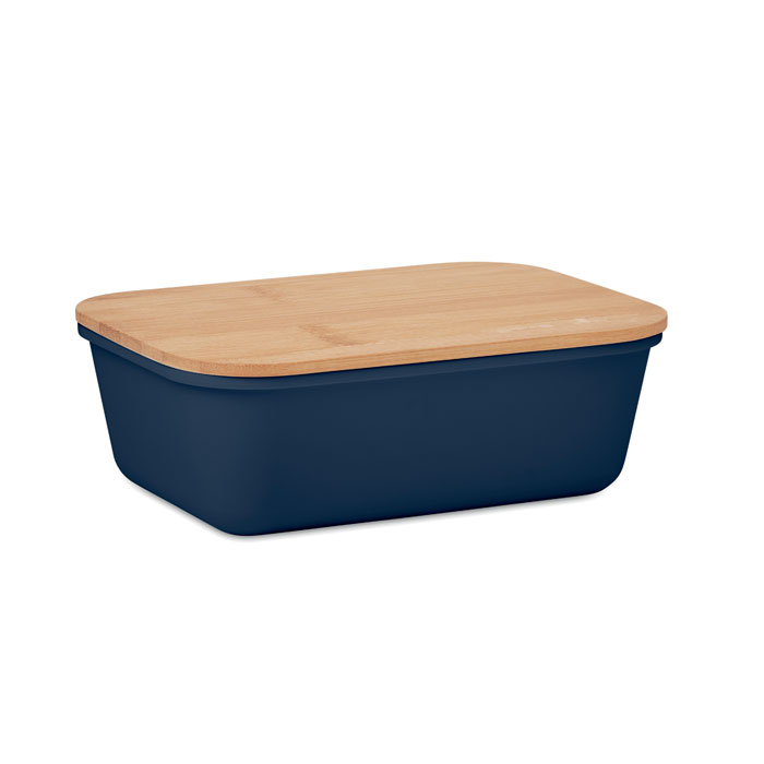 THURSDAY - Lunchbox PP bamboe deksel 1L - met logo of onbedrukt bestellen - Marineblauw
