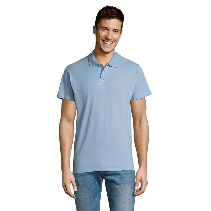 SUMMER II - SUMMER II HEREN Polo 170g - voor bedrijven en relatiegeschenken - Sky Blue Pique