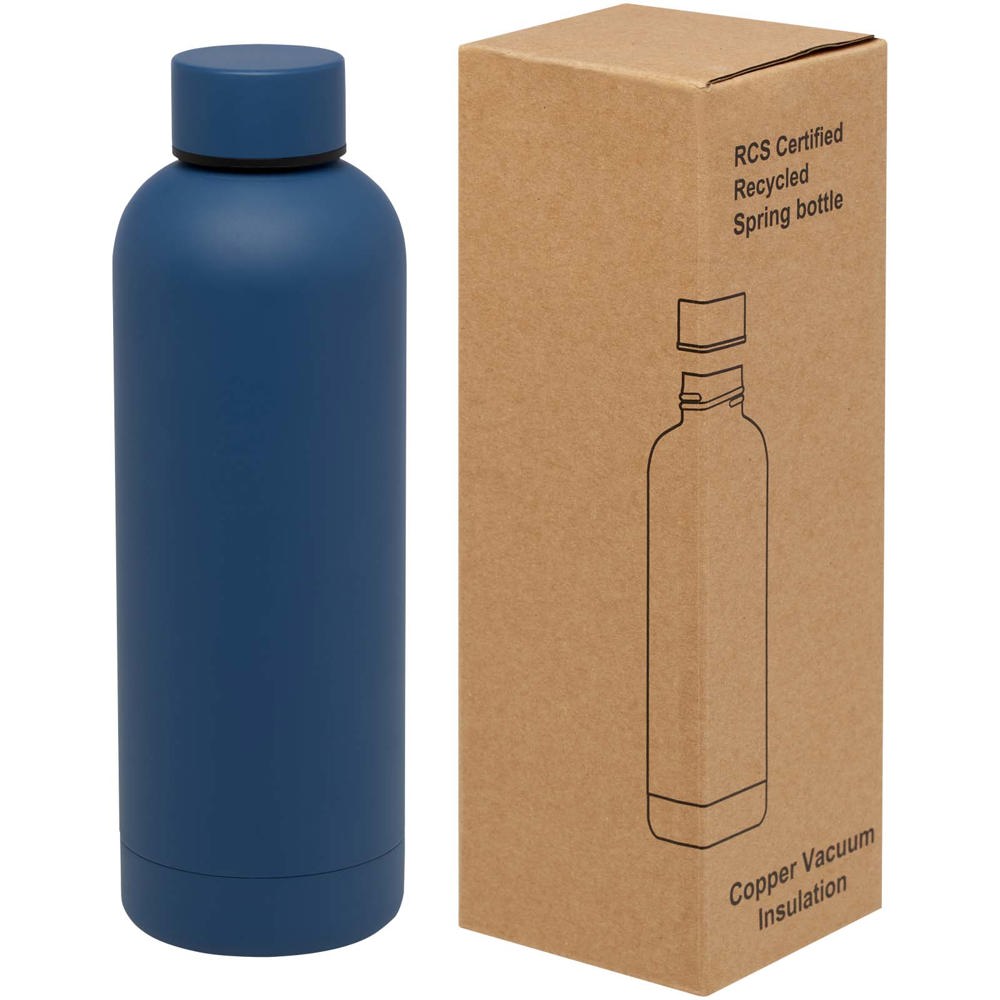 Spring 500 ml RCS-gecertificeerde gerecyclede roestvrijstalen koperen vacuümgeïsoleerde fles - kopen of - Oceaanblauw