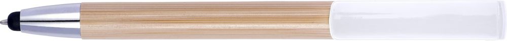 Bamboe 2-in-1 balpen Colette - met logo of onbedrukt bestellen - Wit