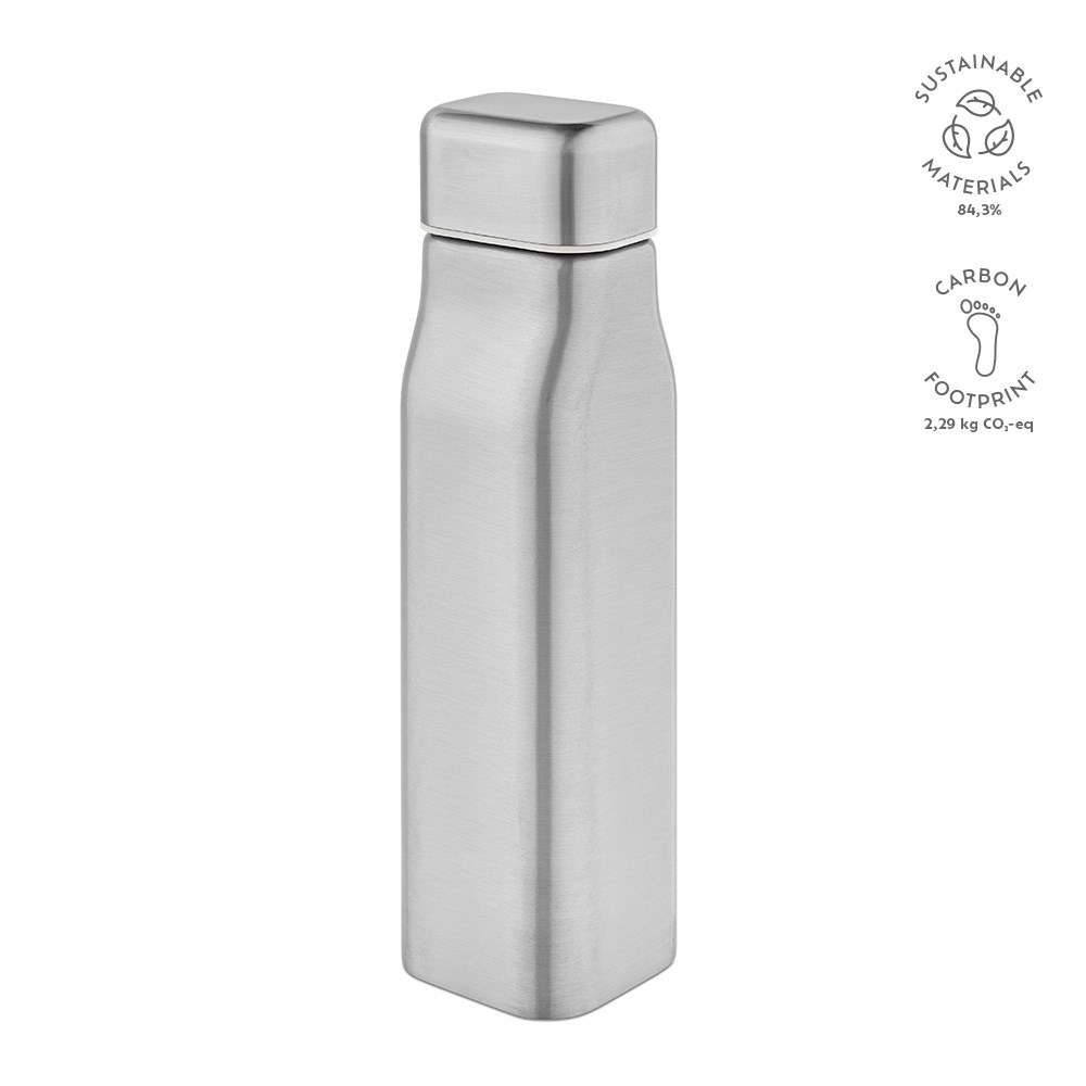 Virtuos Fles Gerecycled Roestvrij Staal 1030 ml - voor bedrijven en relatiegeschenken - zilver
