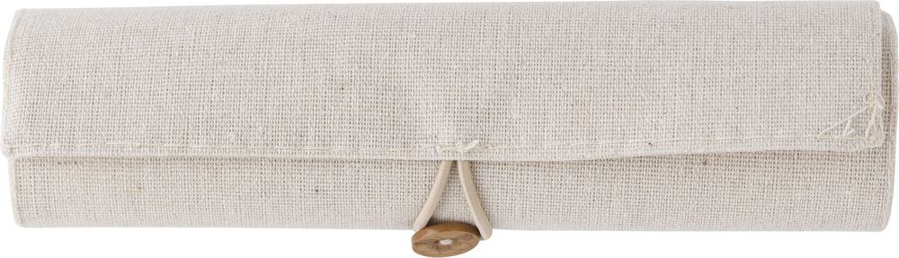 Linnen kleurpotloden set Kate - voor bedrijven en relatiegeschenken - khaki (écru)