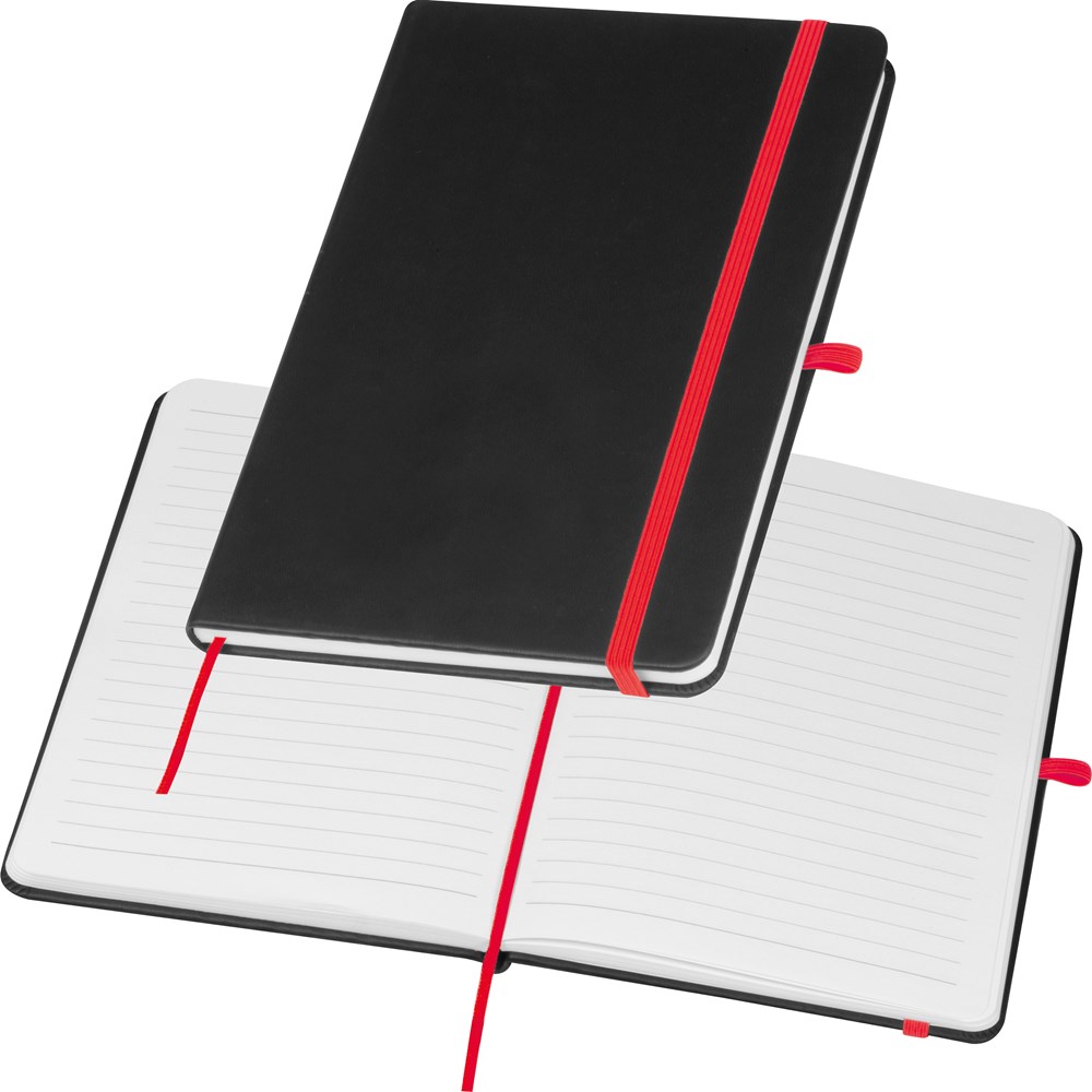 A5 Notitieboekje met gekleurde gravure - bedrukt of onbedrukt verkrijgbaar - Rood