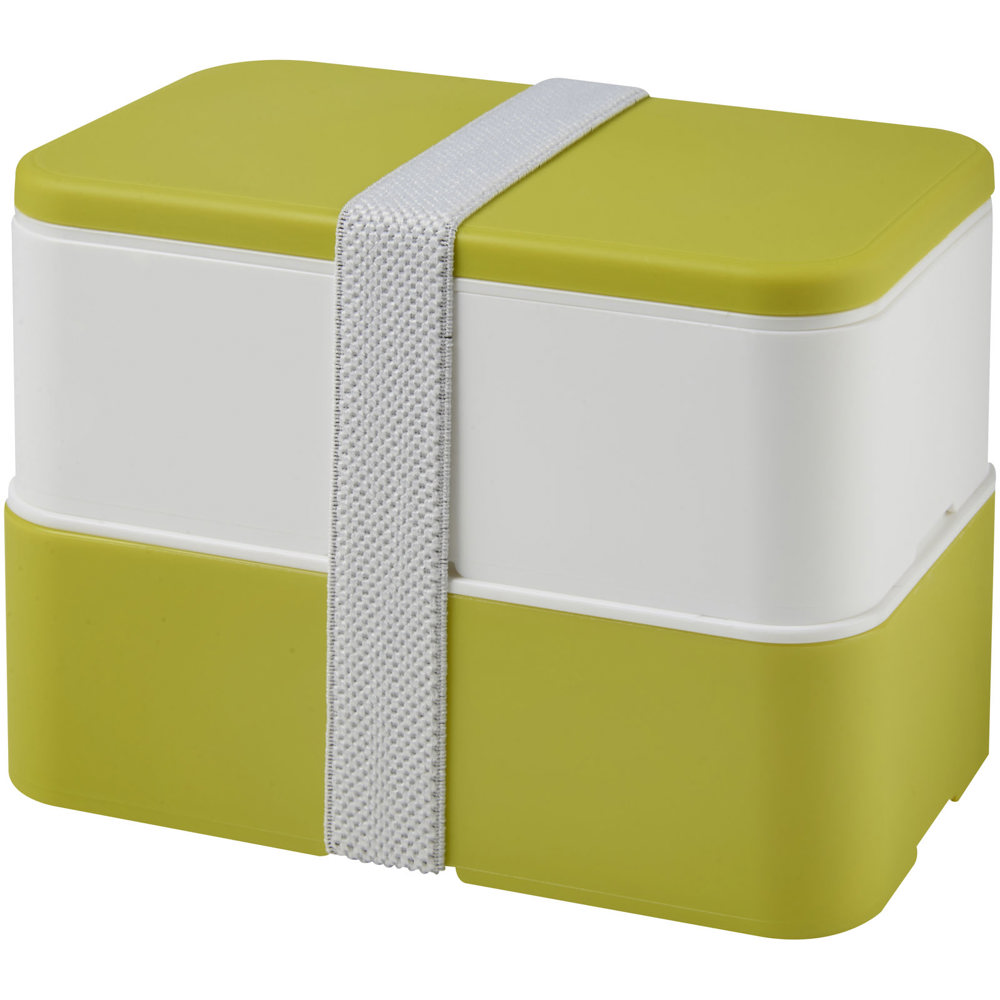 MIYO 700+700 ml dubbellaagse lunchbox - met logo of onbedrukt bestellen - Lime, Wit, Wit