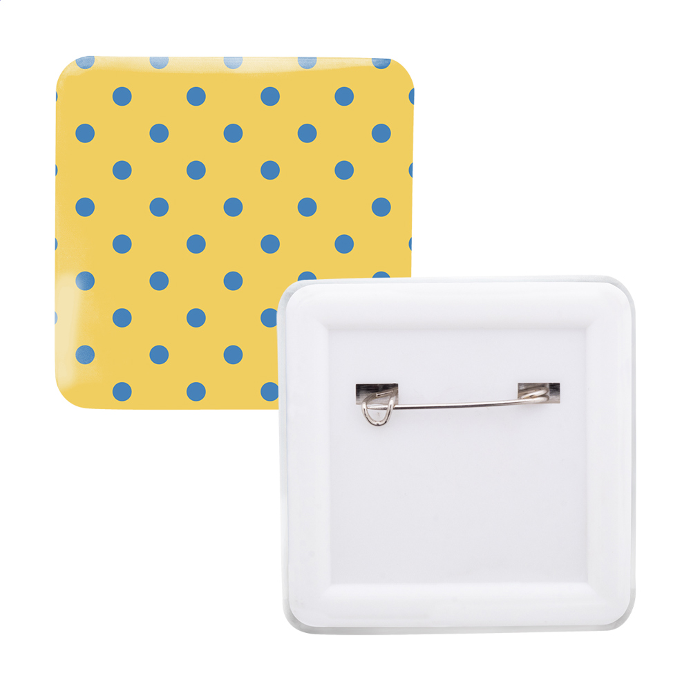 SquareBadge Maxi - pin-knop badge - met logo of onbedrukt bestellen