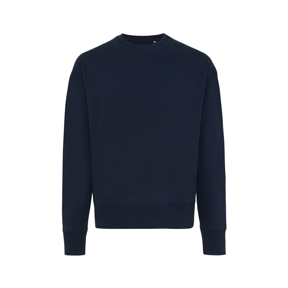 IQONIQ Kruger gerecycled katoen relaxed sweater - voor bedrijven en relatiegeschenken - donkerblauw (± PMS 19-3923TCX)