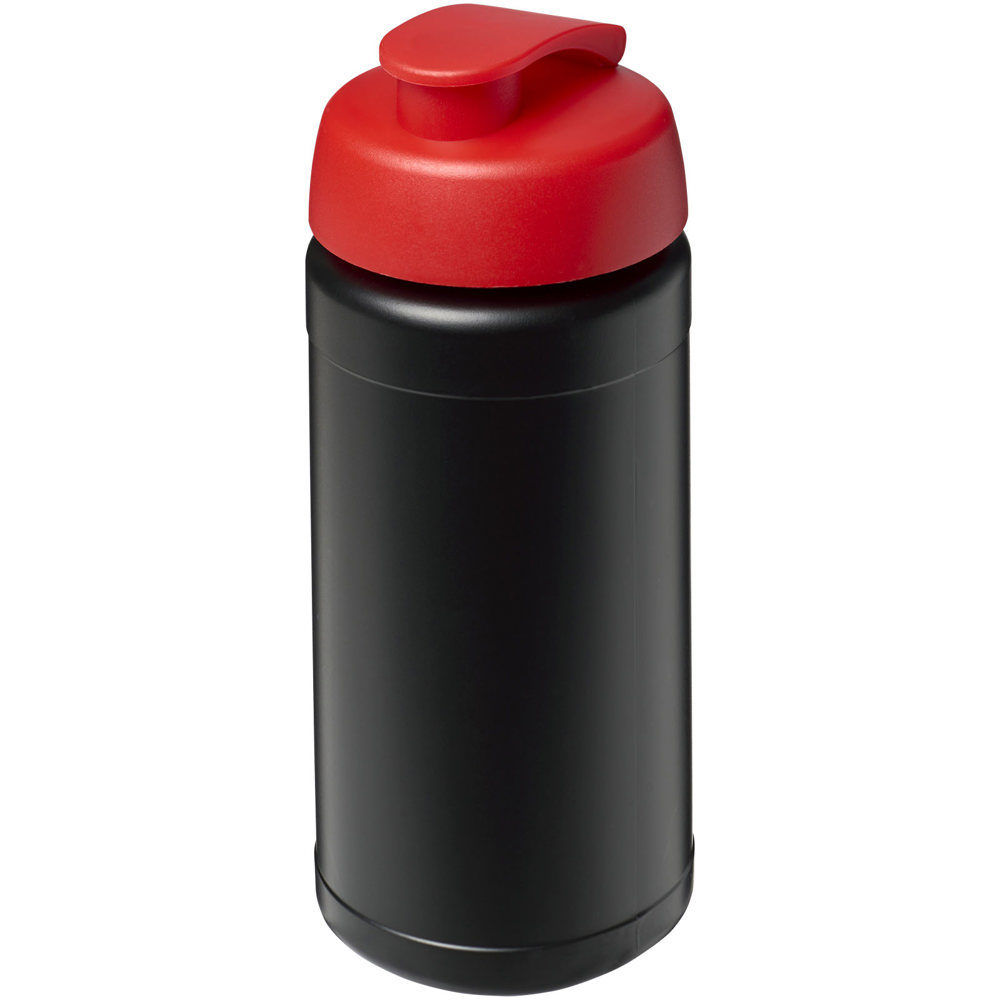 Baseline® Plus 500 ml sportfles met flipcapdeksel - met logo of onbedrukt bestellen - Zwart, Rood
