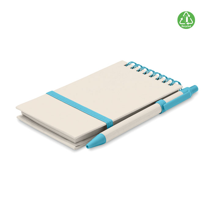 MITO SET - A6 Gerecycled karton notebook - kopen of bedrukken - Turquoise