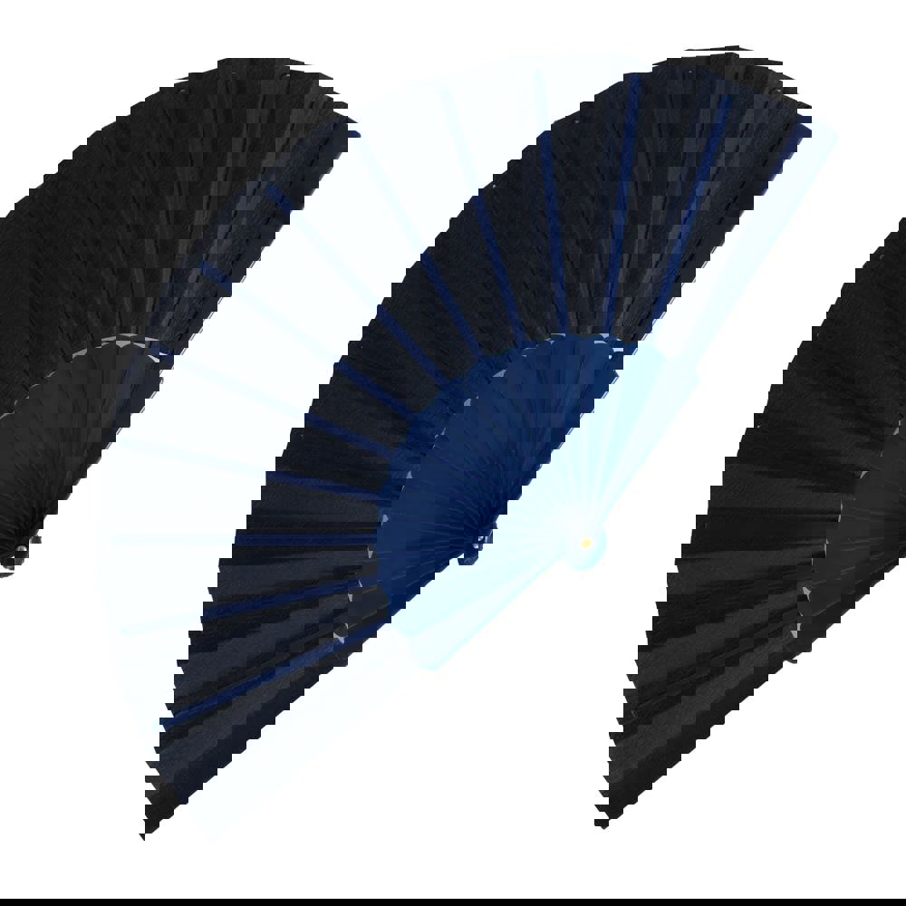 Waaier plastic & polyester - bedrukt of onbedrukt verkrijgbaar - Donkerblauw