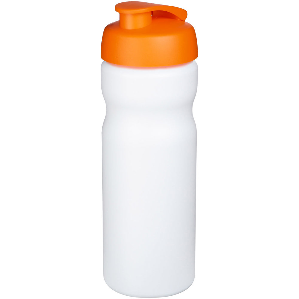 Baseline® Plus 650 ml sportfles met kanteldeksel - met logo of onbedrukt bestellen - Wit, Oranje