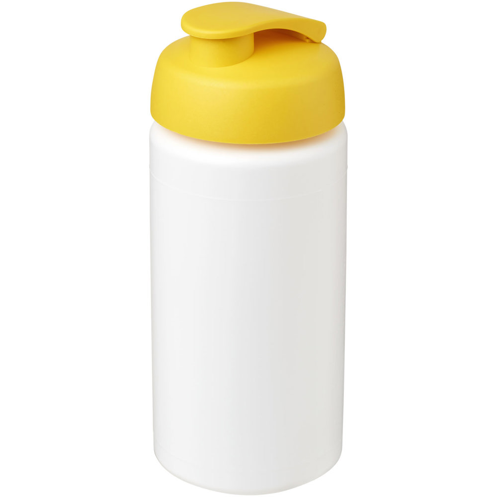 Baseline® Plus grip 500 ml sportfles met flipcapdeksel - met logo of onbedrukt bestellen - Wit, Geel