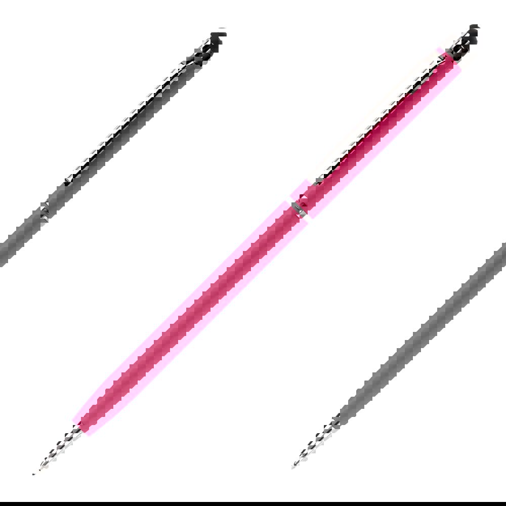 Balpen stylus metaal - bedrukt of onbedrukt verkrijgbaar - Donker Roze
