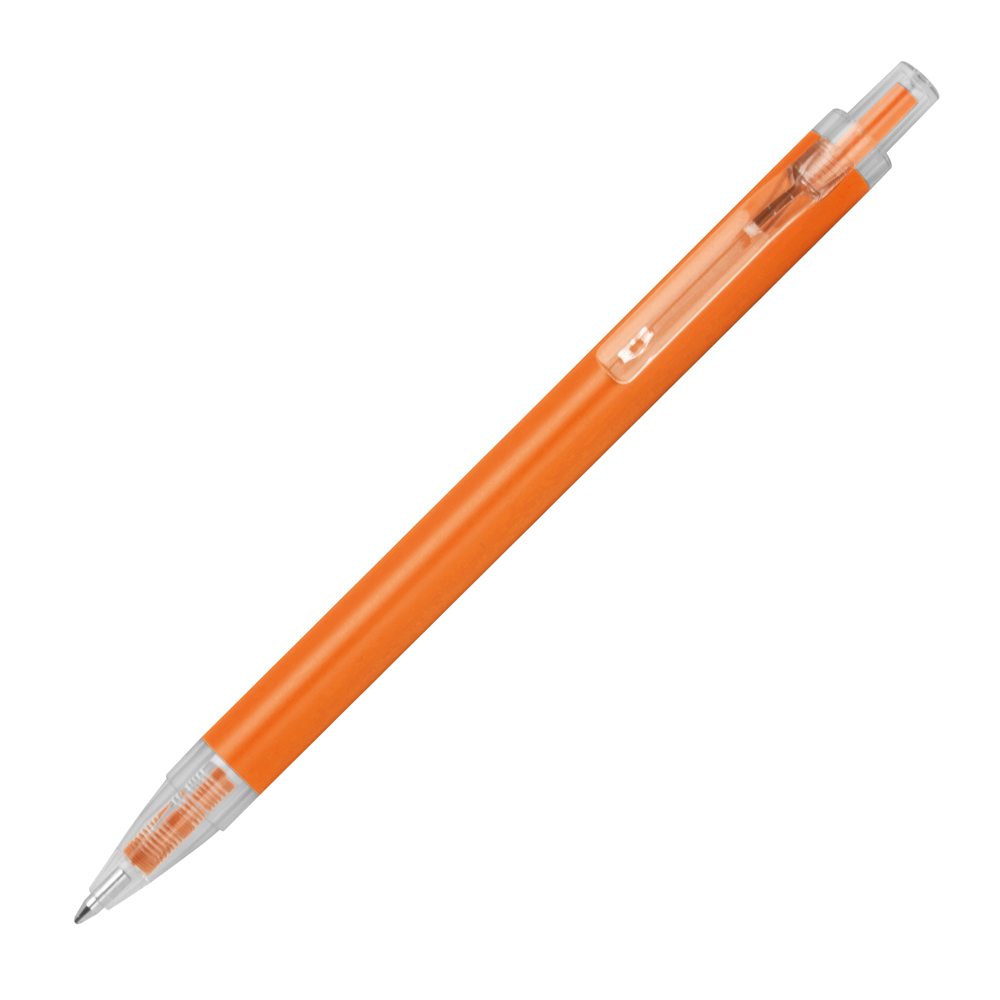 Balpen met transparante clip - oranje