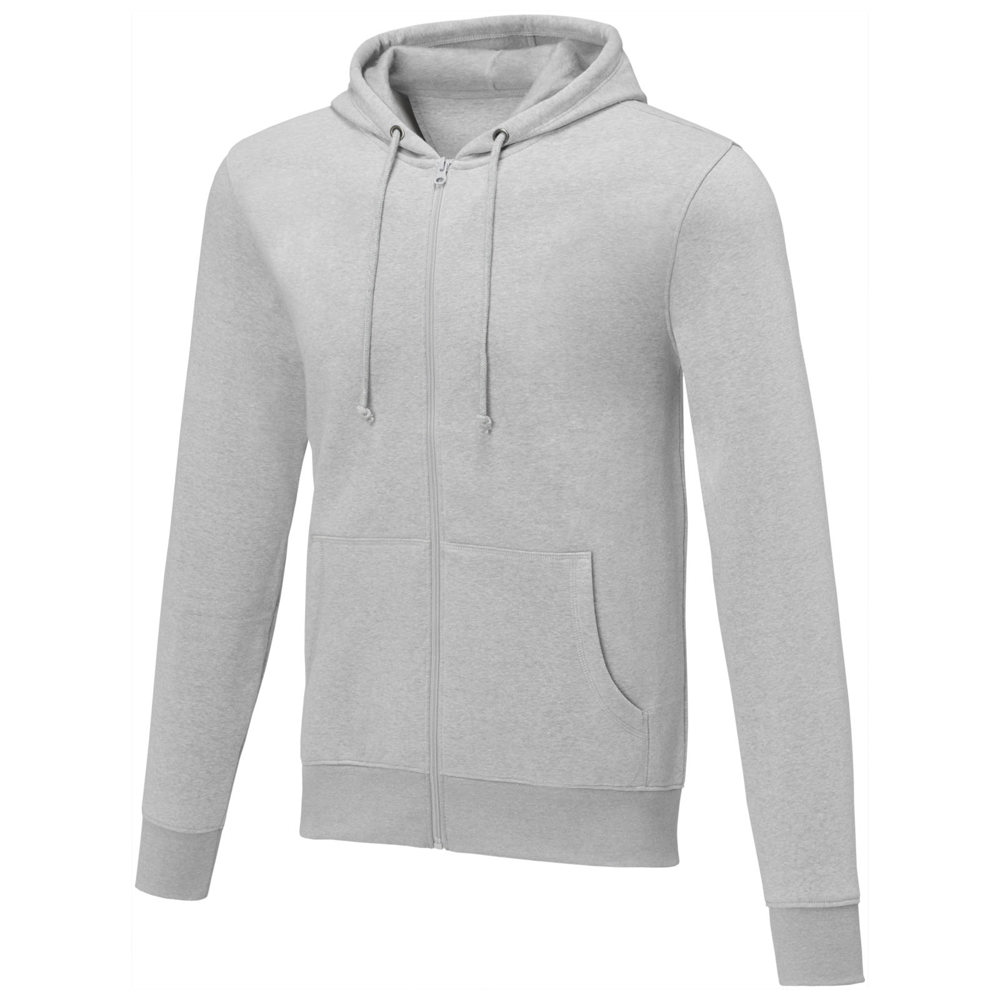 Theron heren hoodie met ritssluiting - met logo of onbedrukt bestellen - Gemêleerd grijs