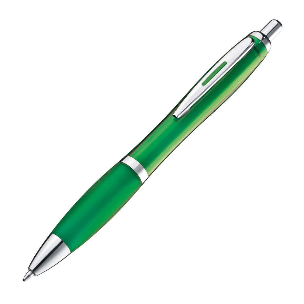 Pen met zilveren metalen clip - voor bedrijven en relatiegeschenken - groen