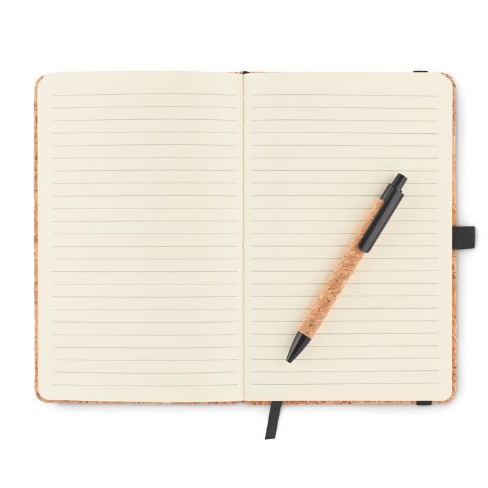 SUBER SET - A5 kurk notitieboek balpen set