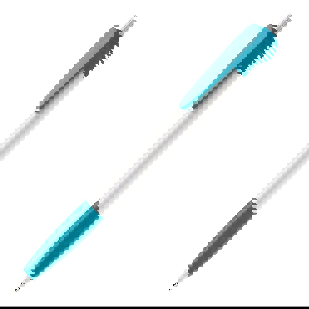 Balpen Cosmo grip hardcolour - Wit / Turquoise
