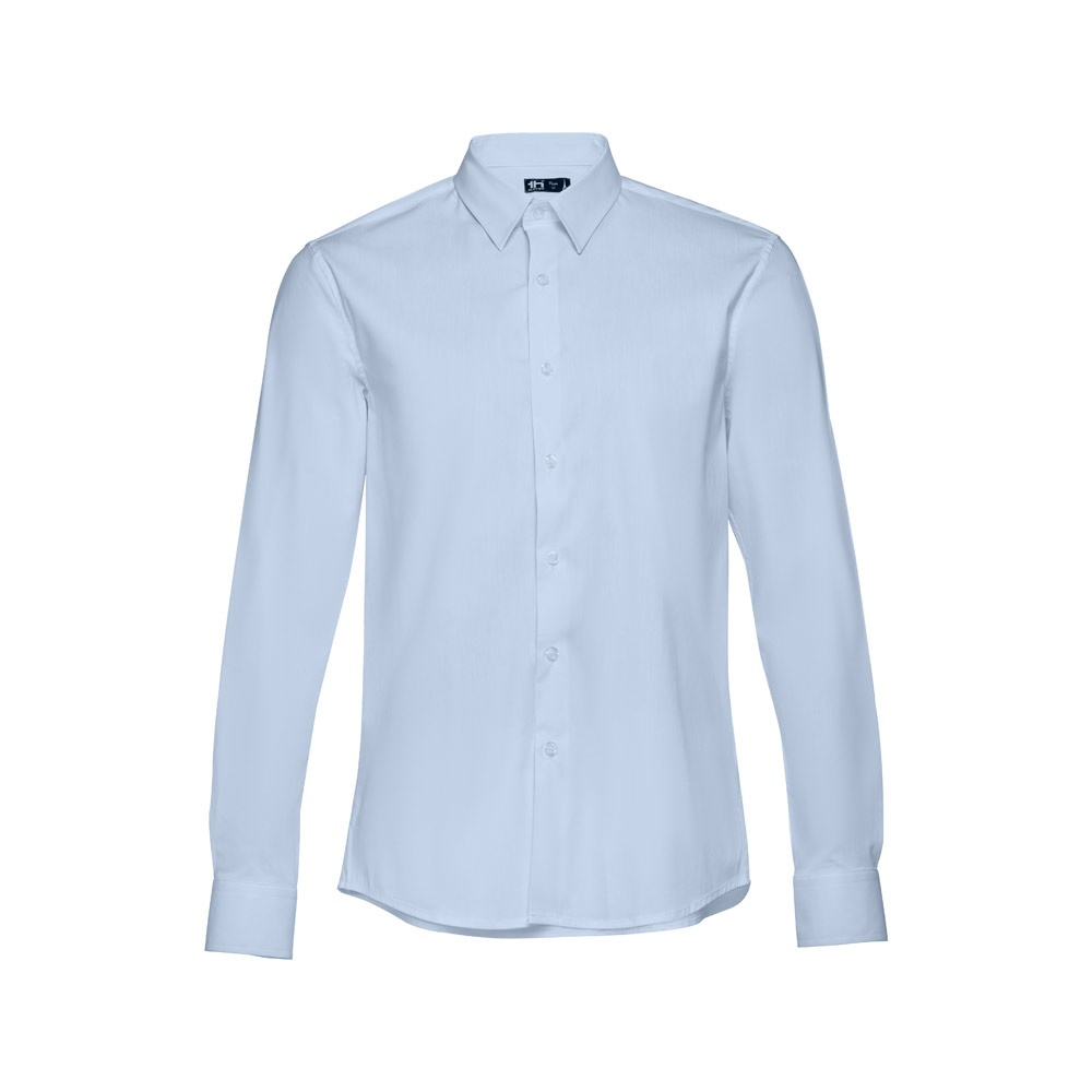 THC PARIS. Herenhemd in popeline met lange mouwen - voor bedrijven en relatiegeschenken - licht blauw