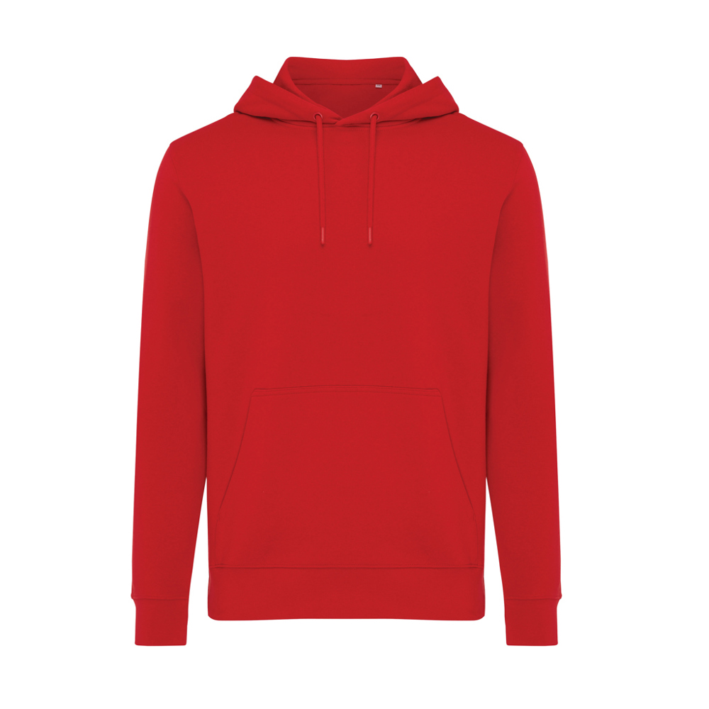 IQONIQ Rila lichtgewicht gerecycled katoen hoodie - bedrukt of onbedrukt verkrijgbaar - rood (± PMS 19-1757 TCX)