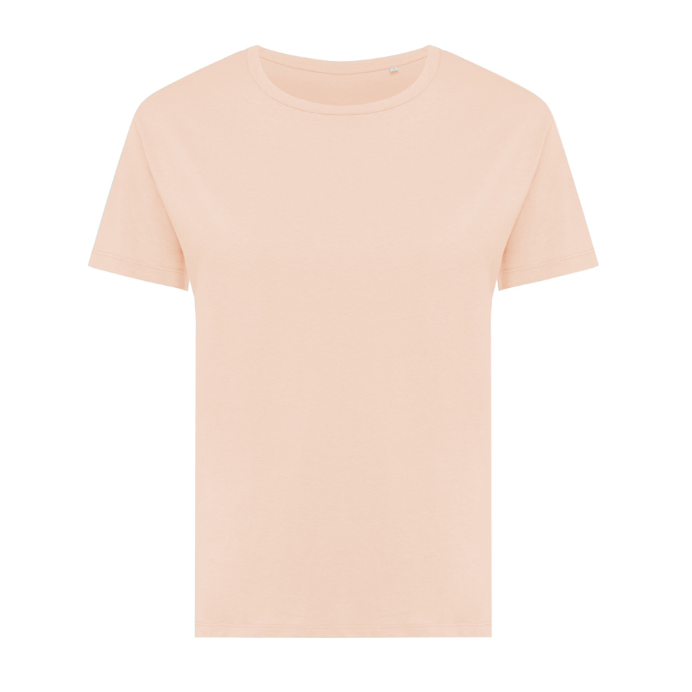 IQONIQ Yala dames lichtgewicht gerecycled katoen t-shirt - bedrukt of onbedrukt verkrijgbaar - peach nectar (± PMS 14-1314 TCX)