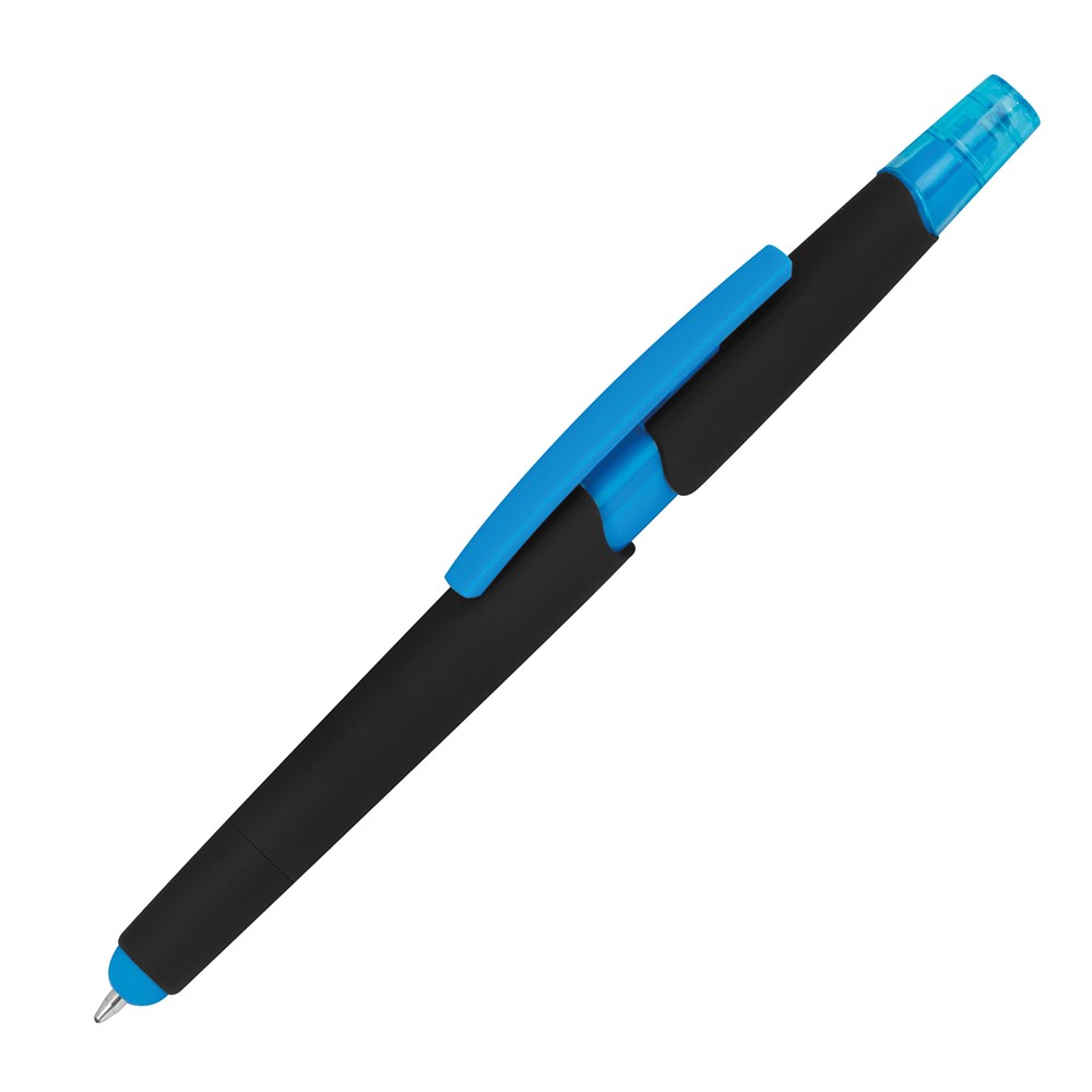 Pen met een tektstmarker - voor bedrijven en relatiegeschenken - Lichtblauw