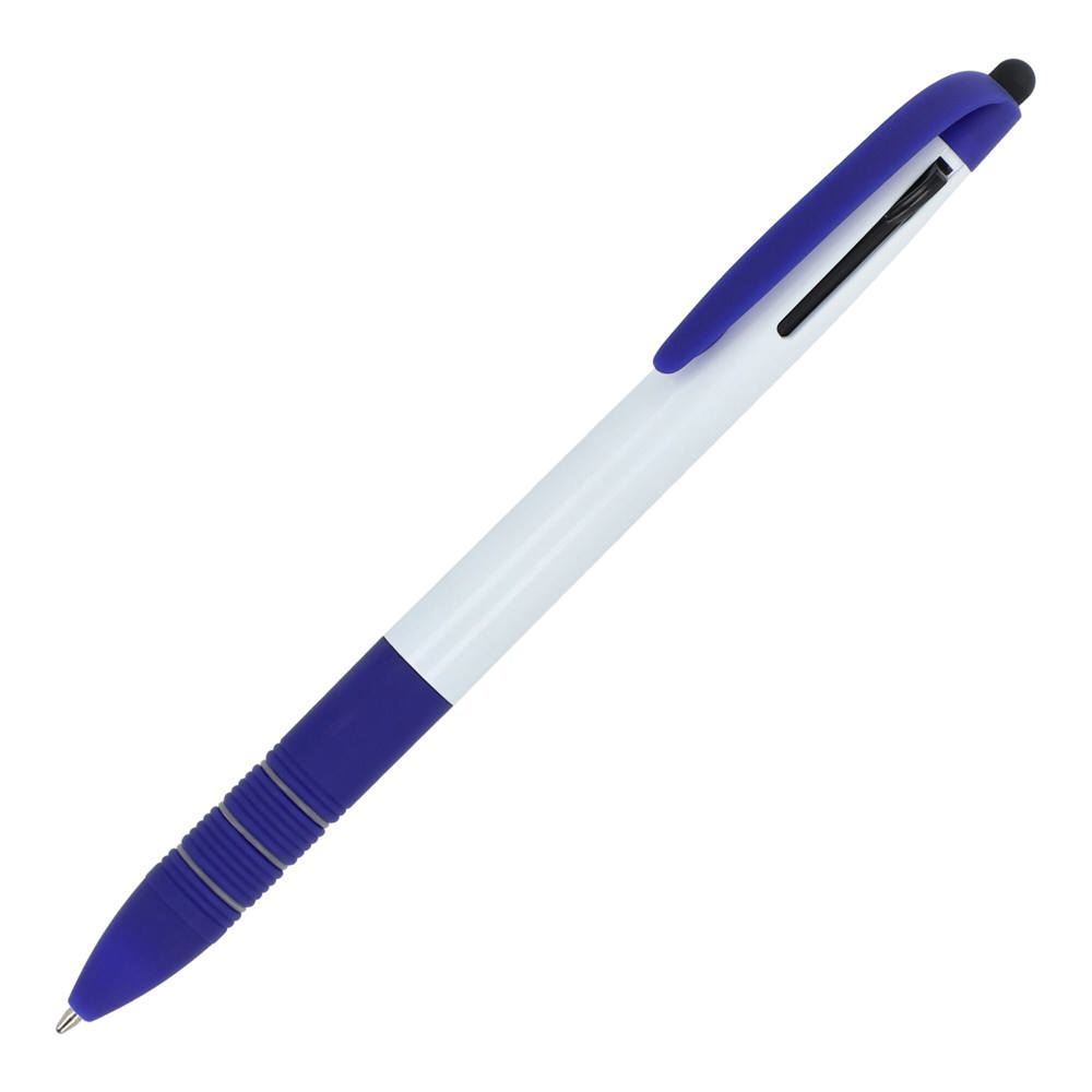 3-kleuren pen Berlijn - voor bedrijven en relatiegeschenken - Wit / Donkerblauw