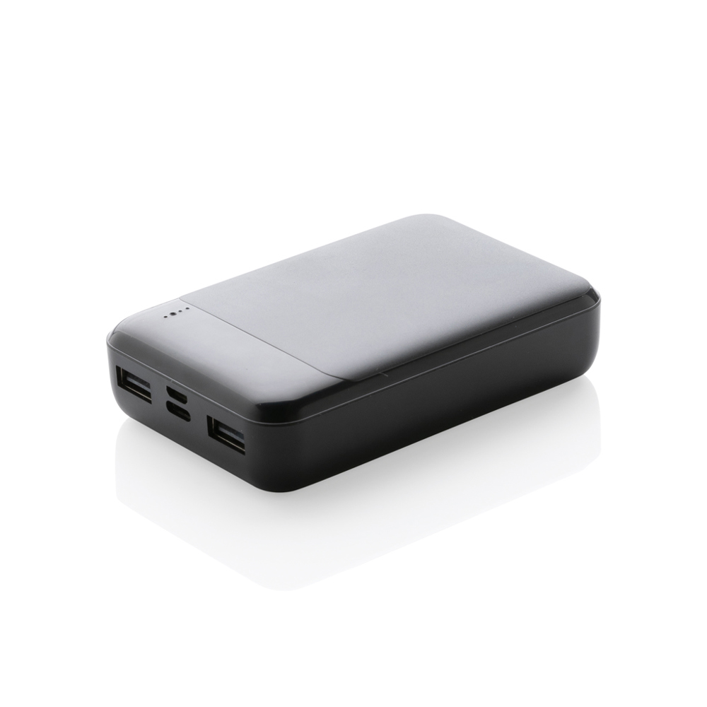 RCS standaard recycled plastic 10.000 mAh powerbank - voor bedrijven en relatiegeschenken - zwart (± PMS Black)
