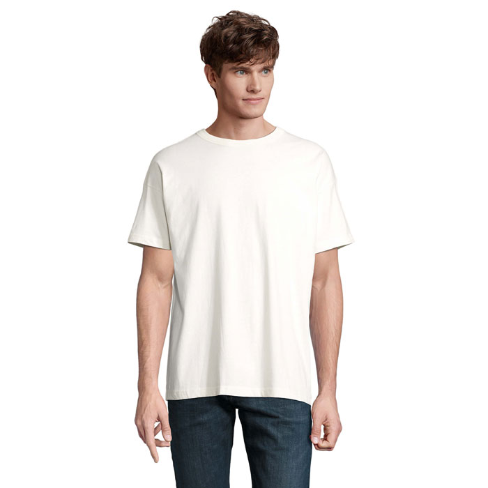 BOXY MEN - BOXY OVERSIZE T-SHIRT HEREN - met logo of onbedrukt bestellen - Gebroken Wit