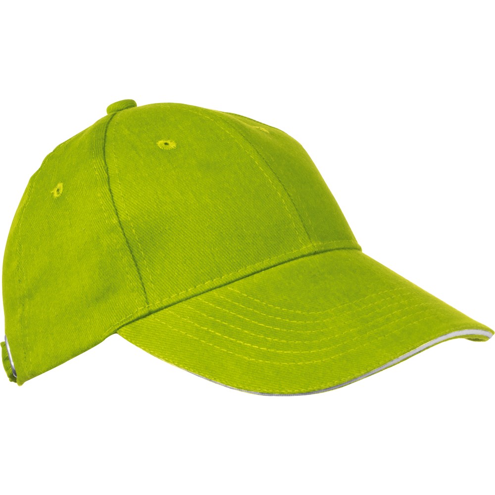 6-panel sandwich katoenen baseballcap - kopen of bedrukken - Appelgroen