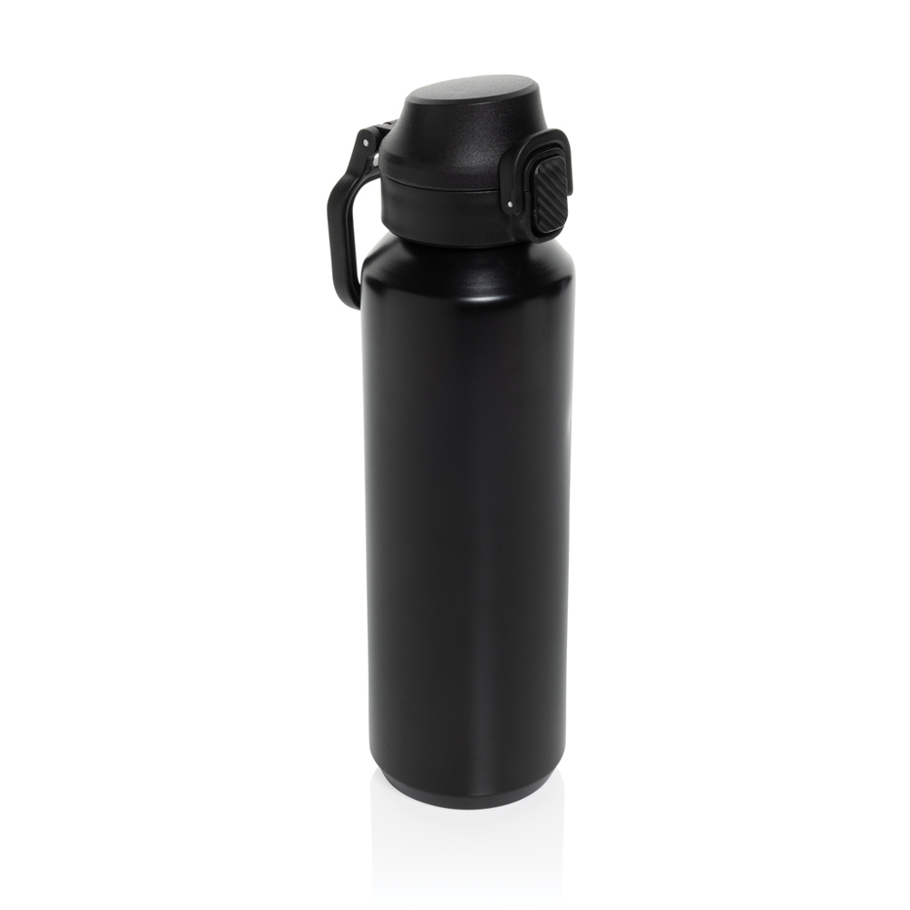 Via RCS Re-steel lockable sport bottle 600ML - bedrukt of onbedrukt verkrijgbaar - zwart (± PMS Black)