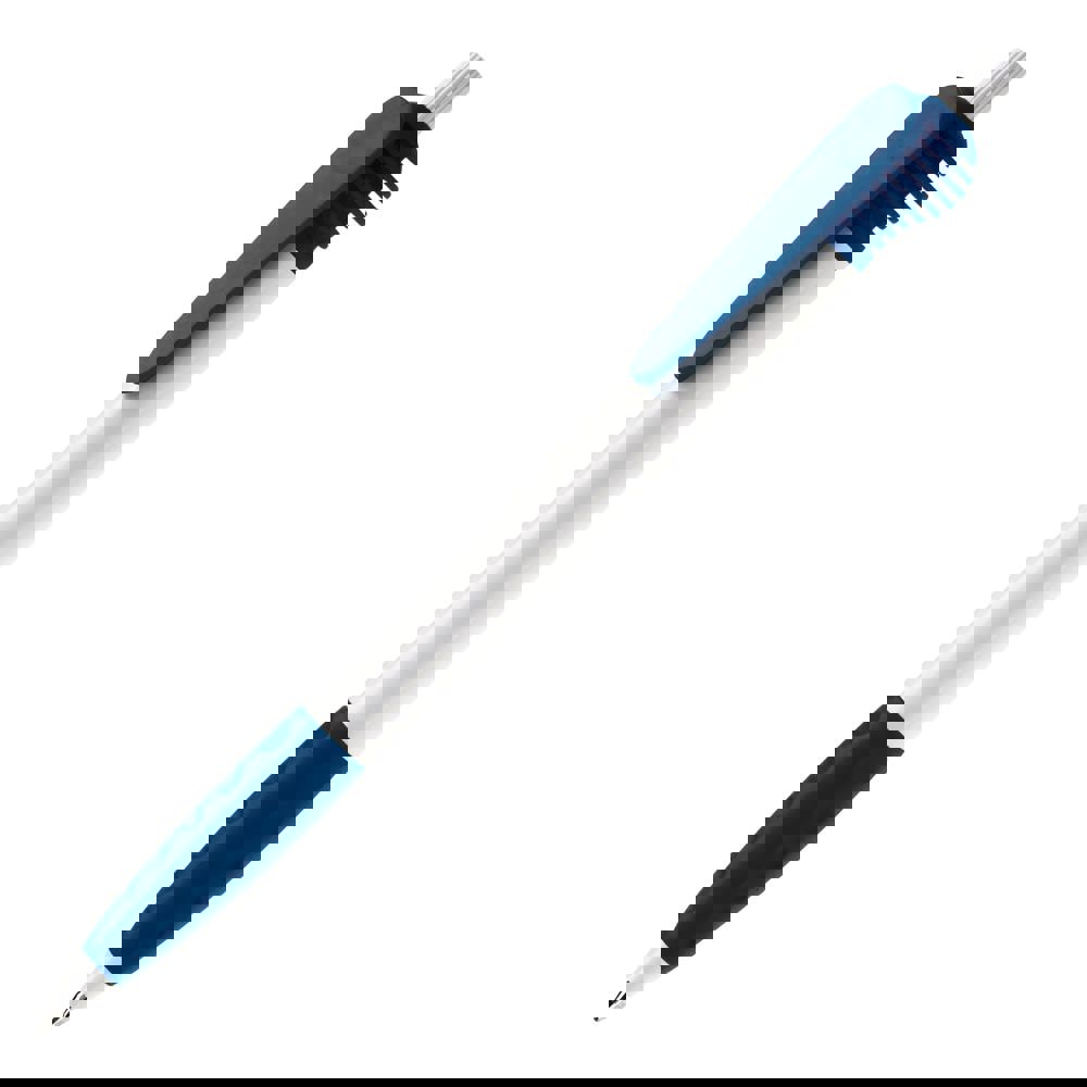 Balpen Cosmo grip hardcolour - Wit / Donkerblauw