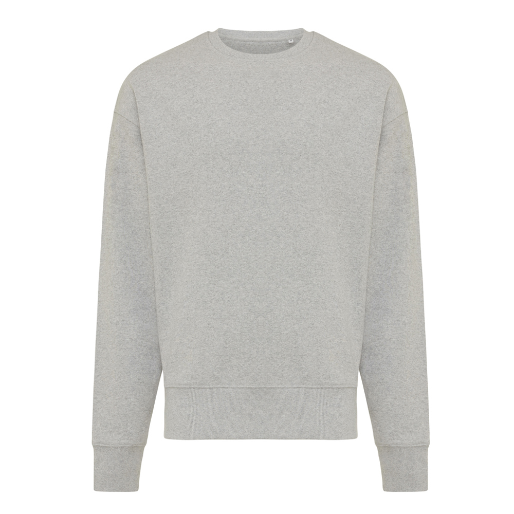 IQONIQ Kruger gerecycled katoen relaxed sweater - voor bedrijven en relatiegeschenken - heather grey (± PMS heather grey)